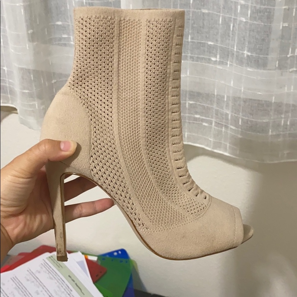 Aldo Keshaa Cable Knit Sock Bootie Heel in Bone - Picture 3 of 8